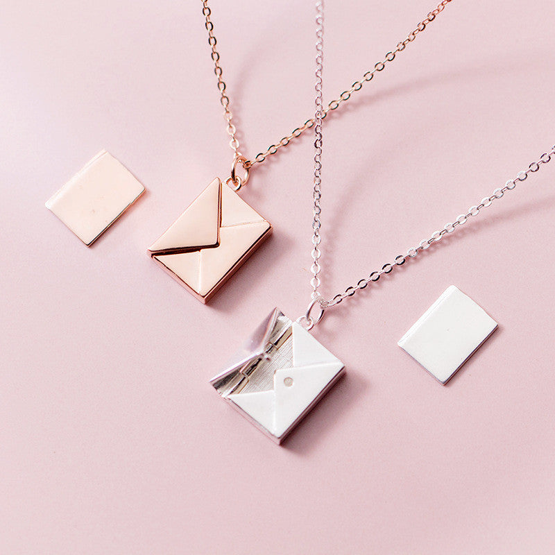 Secret Note – Envelope Pendant Necklace - Aeva Luxe