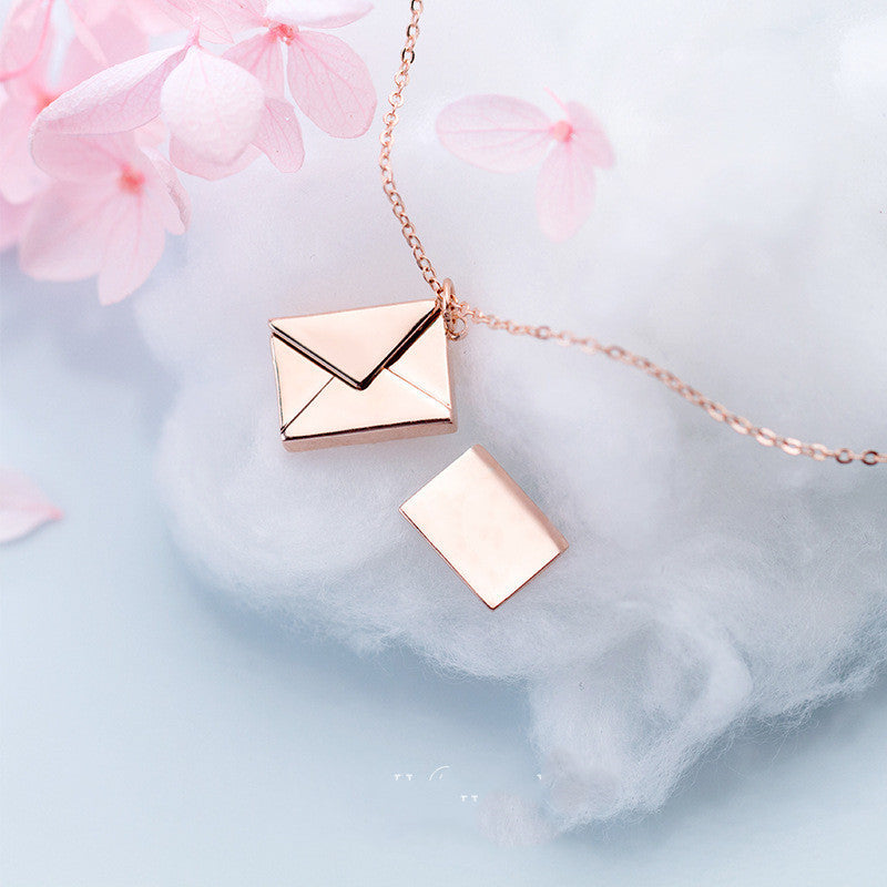 Secret Note – Envelope Pendant Necklace - Aeva Luxe