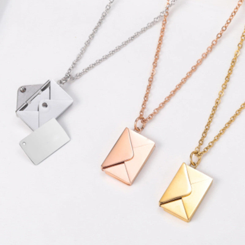 Secret Note – Envelope Pendant Necklace - Aeva Luxe